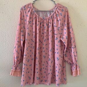 Cato Women’s Pink Floral Blouse EUC